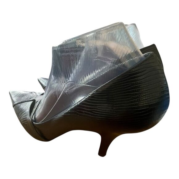 VOZ EUC Women’s BLACK Pumps Faux Snakeskin Size 9M Career Work Luxury Mature - Picture 5 of 11